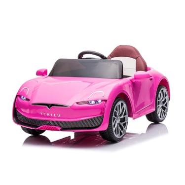 Imagem de Bang Toys - Carrinho Elétrico Infantil Jet Panther 12V - com Luzes de LED, Sons, Entrada USB/MP3, Portas que Abrem e Controle Remoto - Suporta até 30kg - Cor Rosa