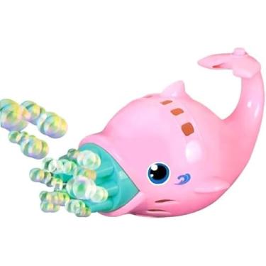 Imagem de Brinquedo Infantil Lança Bolhas Golfinho Sabão Divertido (Rosa)