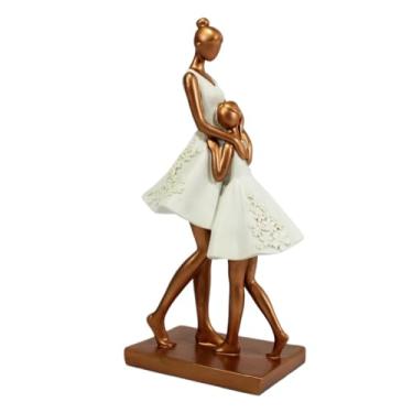 Imagem de Estátua Escultura Decorativa Mãe e Filha Resina Presente Para Mães Decoração para Casa Sala