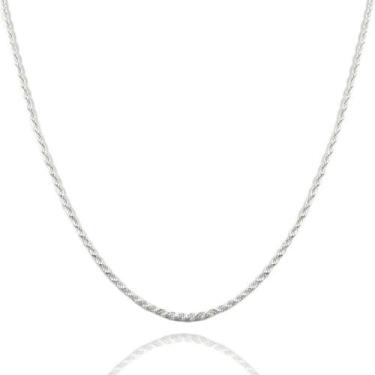 Imagem de Corrente Colar Feminino Cordão Baiano Prata Maciça 925 45cm - Lojas La