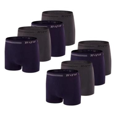 Imagem de Kit 8 Cuecas Box Masculina Sem Costura De Microfibra Trifil Lisa Básic