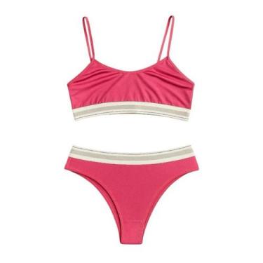 Imagem de Conjunto Top Sutia Com Calcinha Microfibra Feminino Lengerie - MgBeaut