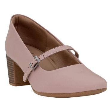 Imagem de Scarpin Rosa Suave Feminino Tira com Fivela Usaflex, Rosa suave, 35