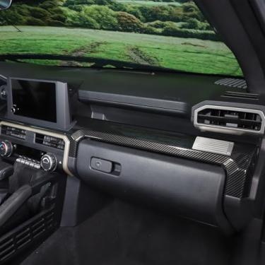 Imagem de Guarnição da capa da moldura da tela do painel compatível com Toyota Tacoma 2024 2025 SR SR5, acessórios de decoração de interiores de carro (padrão de fibra de carbono bandeira dos EUA)