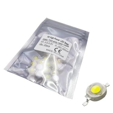 Imagem de Vrabocry 20 peças 1W Chip LED de alta potência branco frio 10000k-15000k 300mA - 350mA / DC 3V - 3,4V / 1 Watt SMD COB componentes emissor de luz lâmpada de diodo lâmpada de diodo iluminação DIY