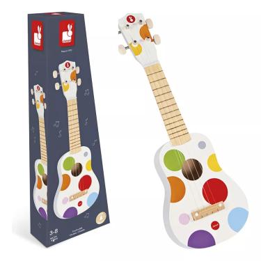 Imagem de Meu Primeiro Violão Branco Confetti Instrumento Musical Infantil - Janod