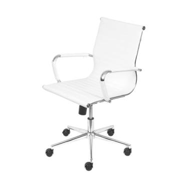 Imagem de Kit 4 Cadeiras Office Esteirinha Baixa (Branca)