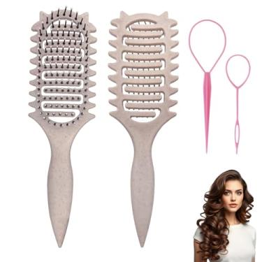 Imagem de DUTIKA Escova definidora de cachos, escova de cabelo cacheado molhado para cabelos cacheados, escova de cabelo ventilada para desembaraçar, modelar e definir cachos para mulheres e homens, cabelos