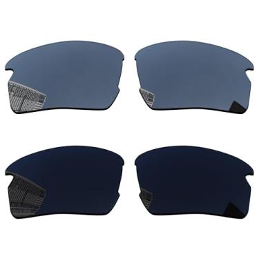 Imagem de Acefrog Lentes de reposição polarizadas de 1,5 mm para óculos de sol Oakley Flak 2.0 OO9295 de 59 mm, material atualizado, resistente a impactos - titânio preto e prateado polarizado - 1,5 mm