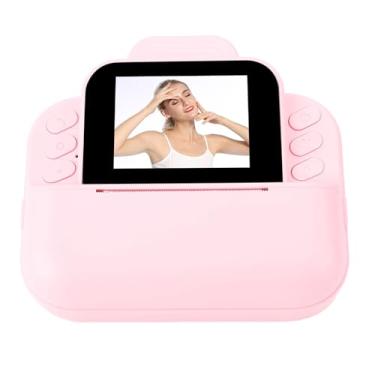 Imagem de Akozon Câmera de Impressão Instantânea Com Tela de 2,4 Polegadas, Lapso de Tempo de 1080p, Impressão Térmica, Vários Filtros, Brinquedo Portátil de Câmera de Viagem para Estudantes (PINK)