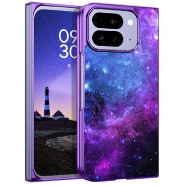Imagem de GUAGUA Capa dobrável para Google Pixel 10 Pro, Nebulosa Espacial Bonita Noctilucente Luminosa Fina Protetora à Prova de Choque para Pixel 10 Pro Fold, Nebulosa Roxa