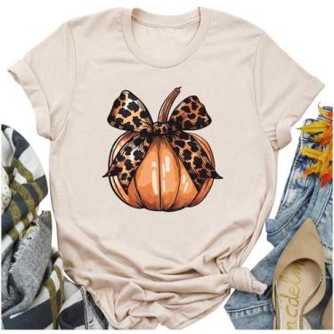 Imagem de Camisa LANMERTREE Fall Pumpkin para mulher Pumpkin-Beige XL