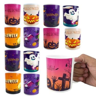 Imagem de Kit 12 Caneca de Halloween Copo Dia das Bruxas Festa 350ml - MultiA