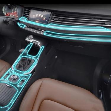 Imagem de XIUXIYING Película de proteção para placa de piano para interior de carro TPU filme autoadesivo transparente antiarranhões para GWM Haval H6 2017-2021