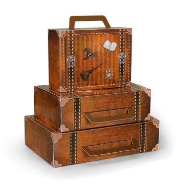 Imagem de Weekgrat 12 peças caixa de viagem temática mágica grande para viagem decoração de festa de papelão fantasia caixa de presente decorativa conjunto de 3 com elementos mágicos decoração para festa