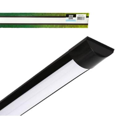 Imagem de Luminaria Preta 36w Sobrepor Slim 100cm Branco Frio 6500k - TASCHIBRA
