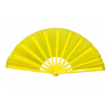 Imagem de Leque Oriental Grande Para Kung Fu E Tai Chi - AcessóRio Para ApresentaçãO De DançA E Artes Marciais(Amarelo)