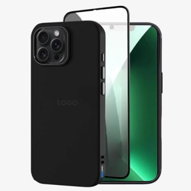 Imagem de Kit Capa Capinha Case Proteção Premium Preta Anti Impactos + Película de Privacidade (iPhone 13 Pro Max)