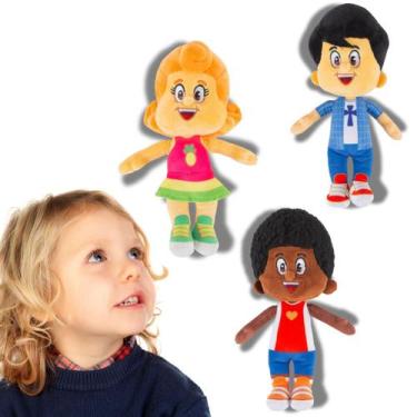 Imagem de Kit Brinquedo Boneco Pelúcia 3 Palavrinhas 22 cm Original Presente Cri