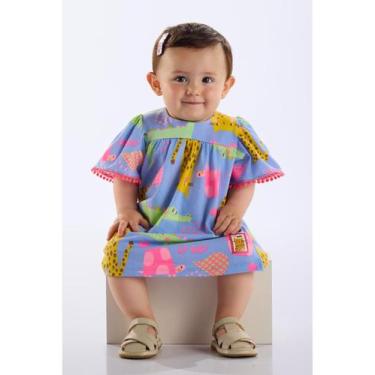 Imagem de Vestido para Bebê em Algodão Up Baby, Azul, 2