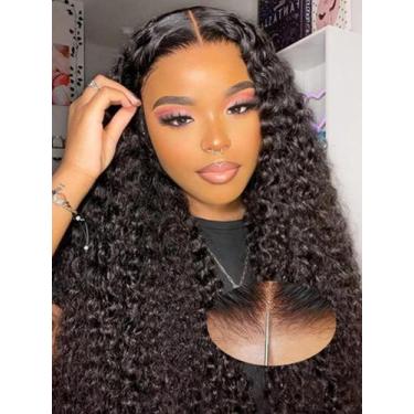 Imagem de Peruca Lealife de 24 polegadas Curly Water Wave Human Hair 200% de den