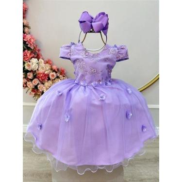 Imagem de Vestido Infantil Lilás Jardim Encantado com Renda para Festas - Fabulo