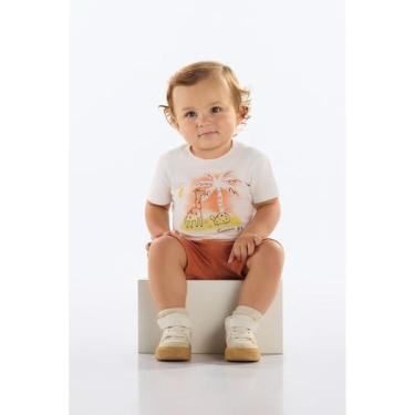 Imagem de Conjunto Camiseta e Bermuda Bebê Quimby, Bege, G