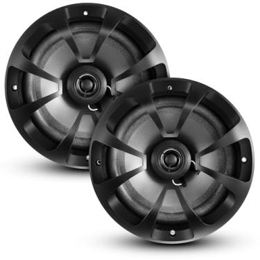 Imagem de Datanly 1 par de alto-falantes de áudio automotivos coaxiais bidirecionais de alcance completo com som potente e fácil instalação, resposta de graves aprimorada, alto-falante preto para carro (16,5 cm