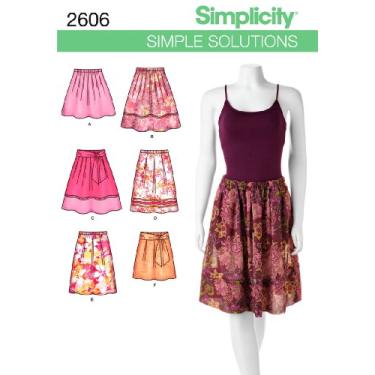 Imagem de Padrão de costura Simplicity 2606 Saias, R5 (14-16-18-20-22)