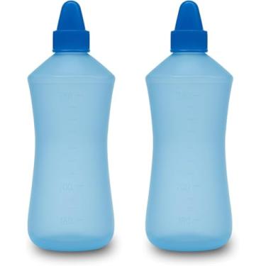 Imagem de Garrafinha Para Lavagem Nasal Frasco Lavador Higienizador Nasal 250ml Para Crianças E Bebês ( Azul ) Kit Com 2