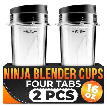 Imagem de Kit de Copos para Liquidificador 473 mL Compatível com os Modelos Ninja na descrição, 2 UN, KETAR BA NNJ16OZ, 2, Preto
