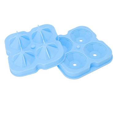 Imagem de Molde de cubo de gelo em forma de diamante, bandeja de silicone antiaderente, fácil remoção para geladeira, forno, micro-ondas, máquina de lavar louça, segura, 2 peças (Azul)
