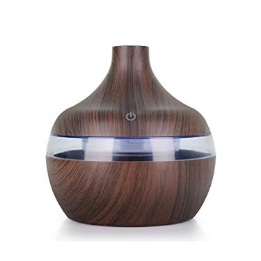 Imagem de YAYA2021-SHOP Umidificador de ar USB elétrico difusor de aroma névoa óleo de grão de madeira aromaterapia mini para carro, escritório em casa (cor: madeira clara-5)