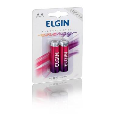 Imagem de Pilha recarregável  AA 2700MAH com 2 unidades Elgin