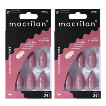 Imagem de Kit 2 Unhas Postiças Stiletto Rose UP507 - Macrilan
