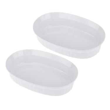 Imagem de Kit Duas Saladeiras de Melamina Oval 22 x 14 x 4,8cm WECK