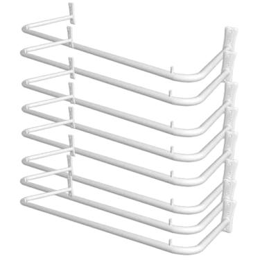 Imagem de Kit 7 Arara Cabideiro de Parede 1 Metro Reto Ferro Expositor de Roupas para Loja Closet (Branco)