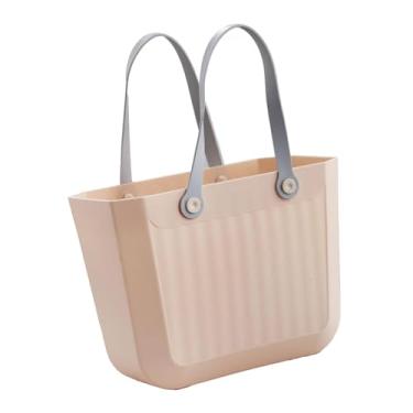 Imagem de IEUDNS Bolsa de viagem, organizadora de compras, artigos de higiene pessoal, cesta de banho, bolsa de portátil para brinquedos, supermercado, Rosa