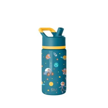 Imagem de Simple Modern Garrafa de água Kids Summit com tampa de canudo | Copo isolado de aço inoxidável Blippi de 400 ml para crianças, escola | Blippi Space