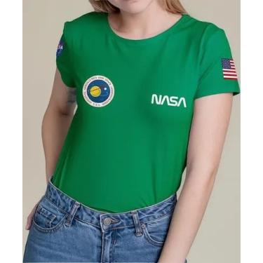 Imagem de Camiseta Camisa Adulto Feminina Masculina Algodão Astronauta NASAA Ast