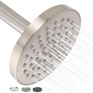 Imagem de SUPPLYGIANT Chuveiro de alta pressão, chuveiro de chuva com acabamento em níquel escovado, 2,5 GPM, chuveiro de chuva fixo função única, rosto de 16,5 polegadas