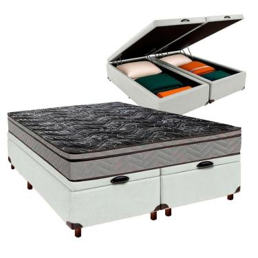 Imagem de Conjunto Cama Box Bau Blindado Casal + Colchão D28 Conforto Paropas