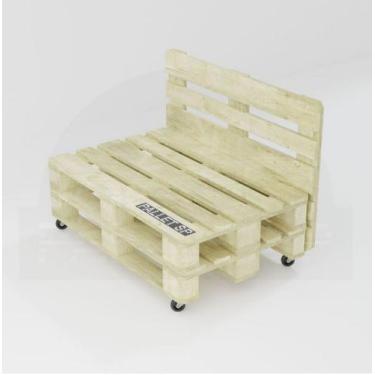 Imagem de Sofá de Pallet Lixado com Rodízios - Design Moderno e Confortável - PA