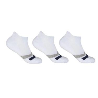 Imagem de Kit 3 Pares De Meia Soquete Reforçada Algodão Hoahi Branca, 33/38, Bra