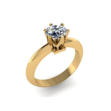 Imagem de Anel Solitário Triangulo Prata Banhado950 Zirconia Sintetico