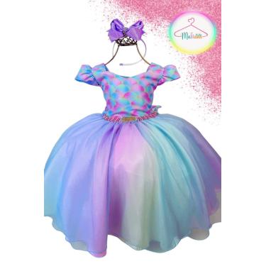 Imagem de Vestido Infantil Festa Sereia escamas