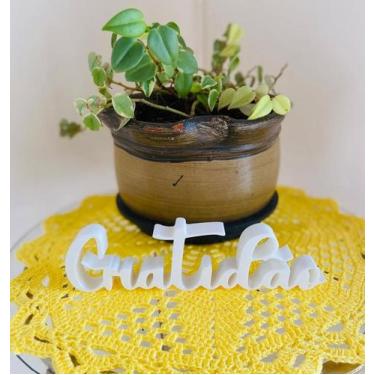 Imagem de Letreiro Decorativo Gratidão em Plástico  Placa Motivacional para Sala