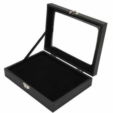 Imagem de Vitrine Pin Focket Black Shadow Box com porta de vidro rígido