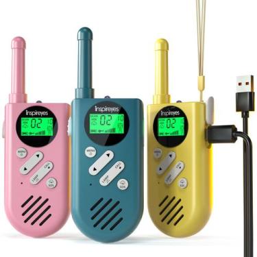 Imagem de Walkie Talkies Inspireyes recarregáveis para crianças, pacote com 3