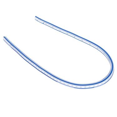 Imagem de AYNEFY Régua de Curva Flexível, Ferramenta de Medição de Plástico para Costura e Desenho, Fácil de Ajustar para Artesanato e Marcenaria (Régua cobra de 60 cm)